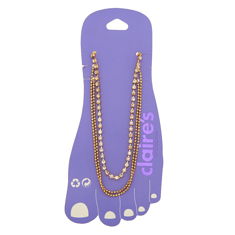 Embellished Butterfly Silver Chain Anklet | Claire's US